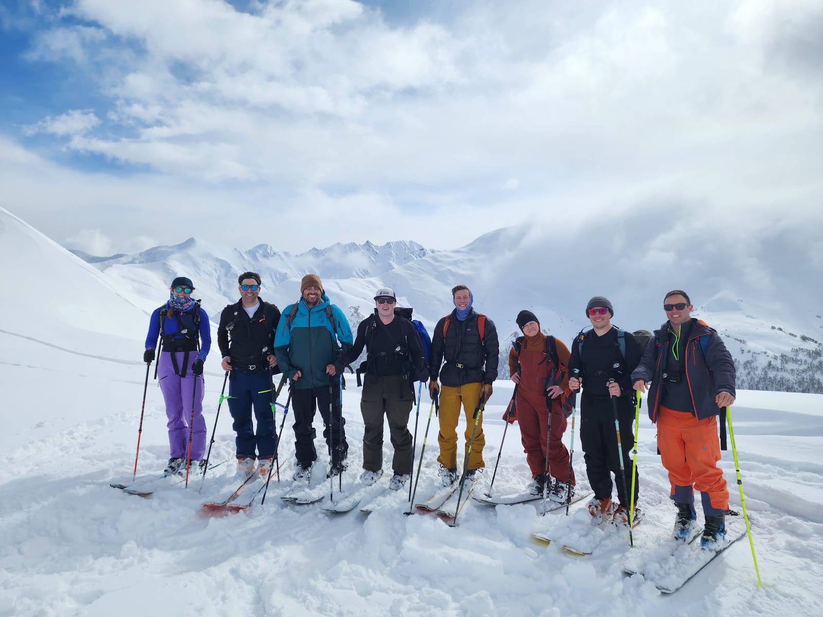 A group of riders together in Svaneti